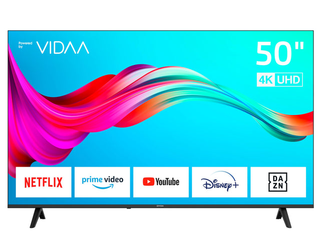 DYON Smart 50 VX - 50-tolline (126 cm) 4K UHD nutiteler HD kolmekordse tuuneriga (DVB-C/-S2/-T2), App Store, Prime Video, Netflix, YouTube, DAZN, Disney+, hotellirežiim
