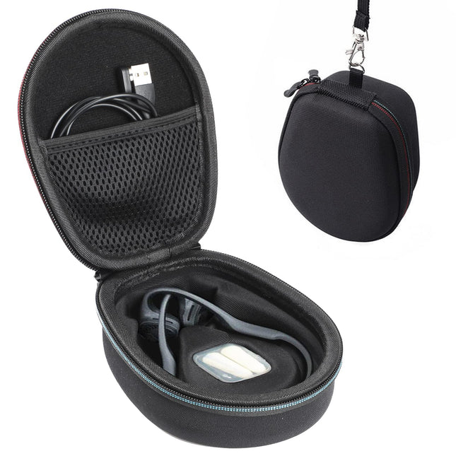 Joogee Hard Case Compatible with AfterShokz Trekz Air/Aeropex/Titanium Mini Open Ear Wireless Bone Conduction Headphones AS650 / AS800, Charging Cable Storage Box, Black (Case Only)