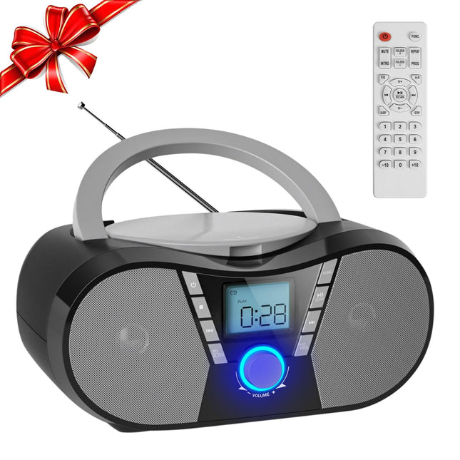 Gueray CD-mängijaga lasteraadio CD-mängijaga, kaasaskantav Boombox ekraaniga, CD-mängija Bluetooth kõlariga, CD-mängija, mälufunktsiooniga, taimeriga, USB-taasesitus, AUX-taasesitus