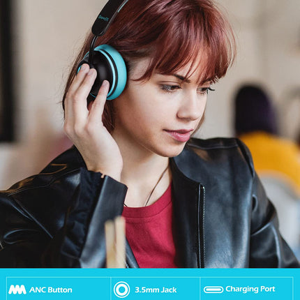 SuperEQ aktiivse mürasummutusega kõrvaklapid, Bluetooth 5.0 kõrvaklapid, juhtmevabad peakomplektid ANC mürasummutusega, bass, mikrofon, kõned, pehmed kõrvapadjad