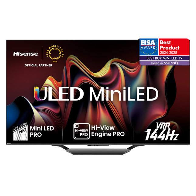 Hisense 65U7NQ 164cm (65-inch) TV, 4K Mini LED ULED HDR Smart TV, Quantum Dot, 120Hz/ 144Hz VRR, HDMI 2.1, Game Mode Pro, Dolby Vision IQ &amp; Atmos, Bluetooth, Alexa Built-in, Anthracite, [2024]
