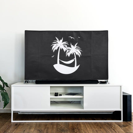 kwmobile 55" teleriümbris - siseteleri ekraanikaitseümbris - teleri ekraani tolmukate - Relax on Island valge must