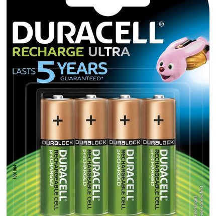 Duracell 4-hour, 1-count charger &amp; Ultra HR6DX1500 low-discharge batteries (2500mAh) 4-pack