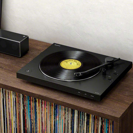 Sony PS-LX310BT Bluetooth plaadimängija (phono eelvõimendi, automaatse esitamise funktsioon, alumiiniumist alus) must