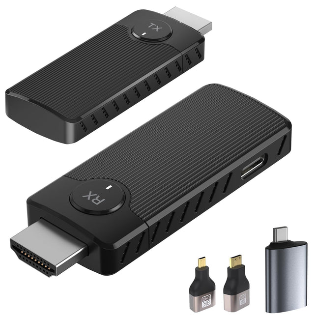 OBEST HDMI juhtmevaba saatja ja vastuvõtja, HDMI saatja 4K juhtmevaba video ja heli voogesitamiseks sülearvutist/arvutist/kaamerast monitori/projektorisse/telerisse, 2.4G/5G HDMI juhtmevaba edastus