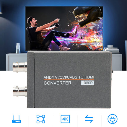 AHD TVI CVI CVBS HDMI-muunduri adapter, multimeedia Full HD 720P 1080P 3MP 4MP 5MP 8MP BNC HDMI-videoadapter HDTV DVR-ile