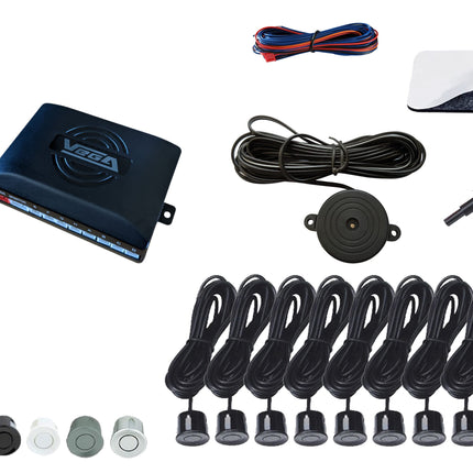 Vaga reversing radar, with 8 sensors, black