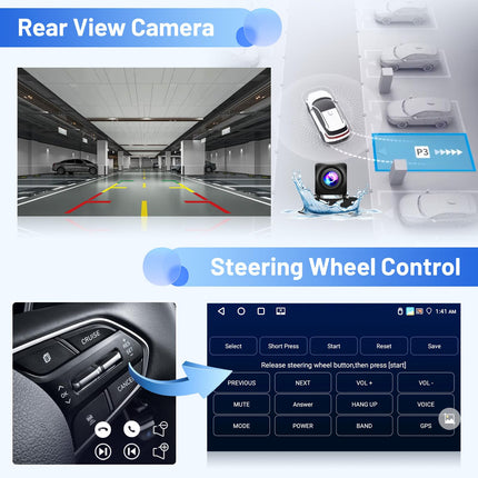 Inefala Android autoraadio Suzuki Swift 2003-2010 4+64G jaoks koos juhtmevaba CarPlayga, Android Auto, 10-tolline ekraan, tugi FM RDS 32EQ GPS Bluetooth WiFi SWC AHD tahavaatekaamera