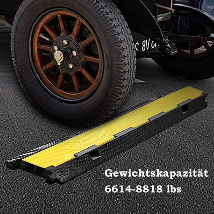 Cable bridge 2 channels 100 x 25 x 5 cm cable bridge overrun protection for cables 3T/6614lbs cable walkway cable duct cable ties protection for cables outdoors cable protector