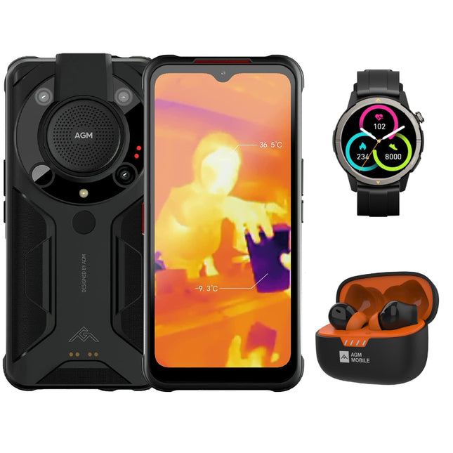 AGM Glory Pro välistingimustes kasutatav 5G mobiiltelefon 256x192 termokaameraga, 8 GB + 256 GB välistingimustes kasutatav nutitelefon ilma lepinguta Qualcomm Snapdragon 480, 20 MP öönägemiskaamera + 48 MP kaamera 6,53" FHD+ 6200 mAh, IP68