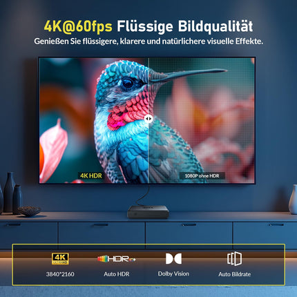 Kinhank Android TV Box G1, 4K AUTO HDR nutiboks Android TV 14, ühildub Google'i | Netflix 4K | Dolby Vision-Digitaal Plusiga, 4 GB RAM 32 GB ROM, WIFI 6, BT 5.0, AV1, Android Box Etherneti häälassistendiga