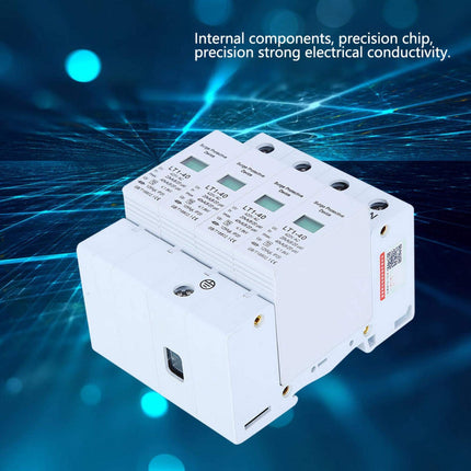 Surge protector, 4P LT1‑40 house surge protector 40ka protection module low voltage arrester white