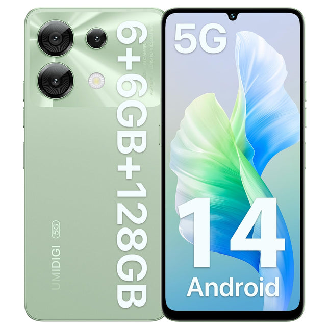 UMIDIGI G9 5G nutitelefon, Android 14 mobiiltelefon ilma lepinguta, 90Hz kaheksatuumaline, 12(6+6) GB + 128GB mobiiltelefon, 6,75 tolli, 50MP, näotuvastus ja sõrmejäljelukk, SIM-kaardita mobiiltelefonid, 5000mAh, GPS, kahe SIM-kaardiga 5G nutitelefon