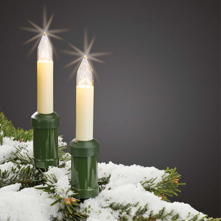 Hellum replacement candles for Christmas tree candles and fairy lights, indoor and outdoor, 3 pieces 12V 3W candle for fairy lights with 20 burning points, ø15mm E10/ 12V/ 3W/ 22 lumens 902037