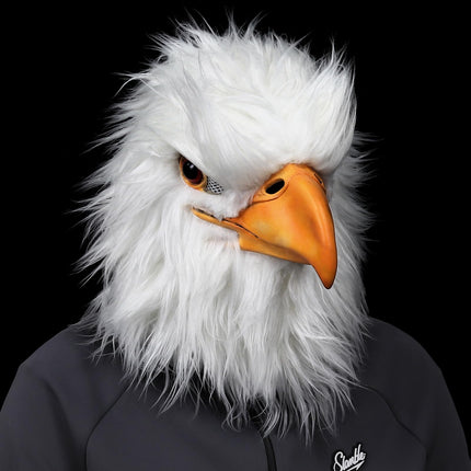 shayulajiao kotka mask karnevaliks ja mardi grasiks | Lateksist linnumaskid elutruu karusnahaimitatsiooniga | Terve pea mask halloweeniks ja maskiballideks (üks suurus)