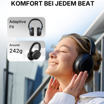 Edifier W800BT SE juhtmevabad kõrvaklapid Bluetooth 5.4 – tehisintellektiga mürasummutus kõnedele – 45-tunnine aku tööiga – kiire laadimine – AAC-koodek – kahe seadme ühendus – kokkupandav – must