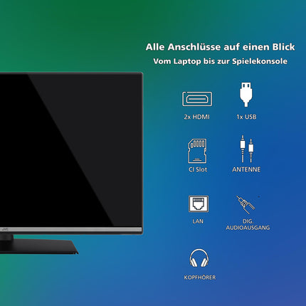 JVC TV 32 inch Smart TV VIDAA LT-32VDF5455 Full HD TV, HDR TV with integrated triple tuner, LED TV black