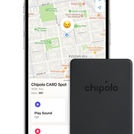 Chipolo Card Spot - rahakotiotsing, Bluetooth-jälgija rahakottidele - töötab Apple'i rakendusega Find My (ainult iOS) (Near Black)