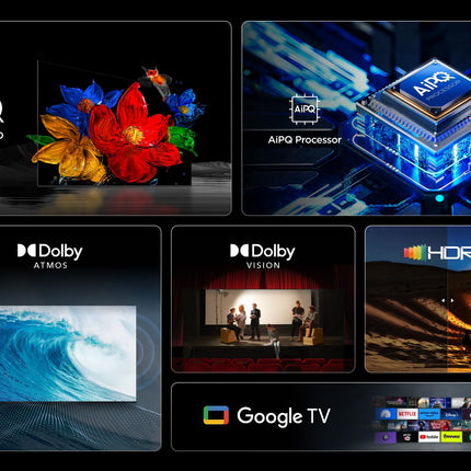 TCL 75T69C 75 inch QLED, Direct LED TV, 4K HDR TV, Smart Google TV (Dolby Vision &amp; Atmos, Game Master, Motion Clarity, Compatible with Google Assistant &amp; Alexa)