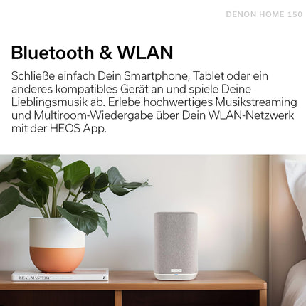 Denon Home 150 NV wireless speaker with integrated HEOS multi-room technology, Bluetooth, Apple AirPlay 2, Black
