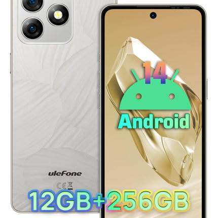 Ulefone Note 18 Pro nutitelefon, 12 GB + 256 GB / 2 TB laiendatav mobiiltelefon ilma lepinguta, 64 MP + 32 MP kaameraga nutitelefon ilma lepinguta, 6,78" HD+ ekraan, 5450 mAh aku, Android 14, OTG/NFC/GPS/kahe SIM-kaardiga mobiiltelefon - hall