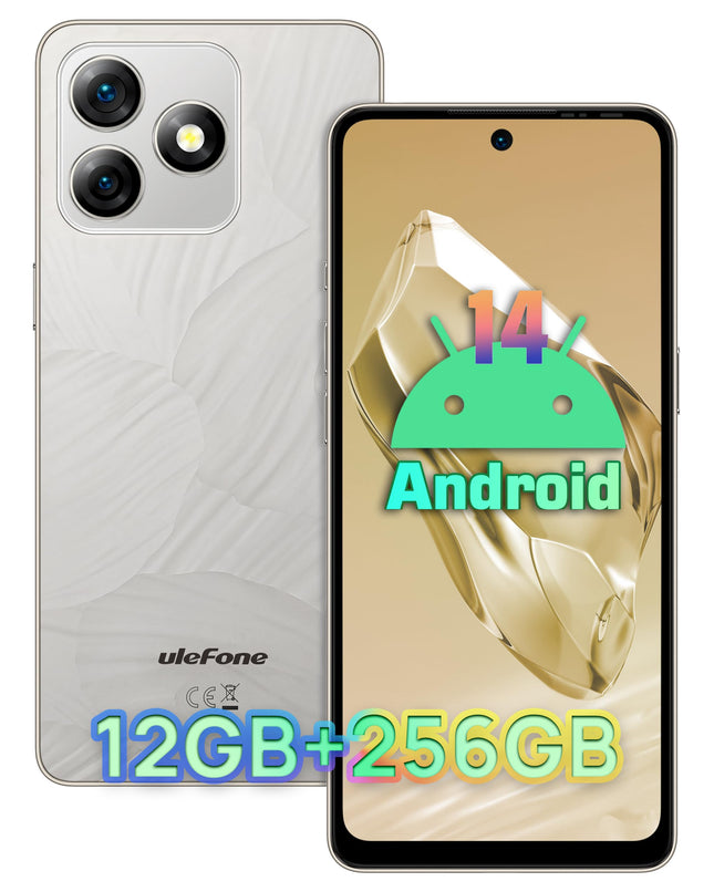 Ulefone Note 18 Pro nutitelefon, 12 GB + 256 GB / 2 TB laiendatav mobiiltelefon ilma lepinguta, 64 MP + 32 MP kaameraga nutitelefon ilma lepinguta, 6,78" HD+ ekraan, 5450 mAh aku, Android 14, OTG/NFC/GPS/kahe SIM-kaardiga mobiiltelefon - hall
