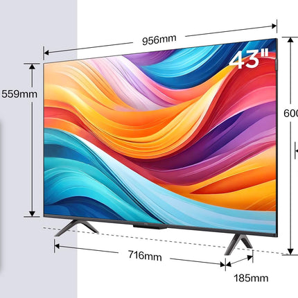 TCL 43T7B 43-tolline QLED Pro teler, 4K Ultra HD, HDR Pro, Google TV toega nutiteler (Dolby ja Atmos, liikumise selgus, käed-vabad hääljuhtimine, ühildub Google Assistant ja Alexaga)