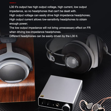 TOPPING L30II NFCA Linear Headphone Amplifier – 6.35 mm Jack 3.5 mm Adapter RCA Input and Output 37 Vpp High Output Voltage Mini HiFi Amp Audio Hi-Res Preamplifier Black