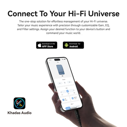khadas Tea DAC Bluetooth kõrvaklappide võimendi, kaasaskantav DAC HiFi Hi-Res USB DAC 32bit/384KHz, 1160mAh aku 8h Qualcomm QCC5125 LDAC/APTX HD, PCM, DSD, MQA dekooder (sinine)