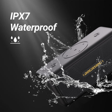 BOGASING Bluetooth Speaker M5 Music Box Portable, 40W Surround Stereo Sound &amp; Powerful Bass, 30H Battery, IPX7 Waterproof, EQ, Wireless, Bluetooth Box, USB Stick for Outdoors