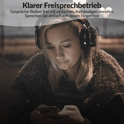GarageRock E7 kõrvaklapid, mürasummutavad Bluetooth-kõrvaklapid, juhtmevabad kõrvaklapid, mikrofoniga, sügava bassiga, mugavad proteiinist kõrvapadjad, 30 tundi reisimiseks/tööks, mustad