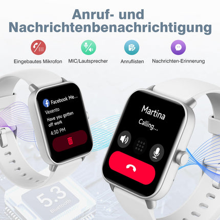 Smart Watch Fitness Tracker Fitness with Heart Rate,SmartWatch IP68 Waterproof Fitness Watch Full Touch Screen with Music Control Function Sleep Monitor Watches for Women Men Children