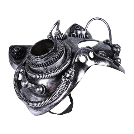ThinkTop Vintage Steampunk Mask Cyborg Mask Metallik Halloweeni Cosplay Kostüümipeo rekvisiidid (hall)