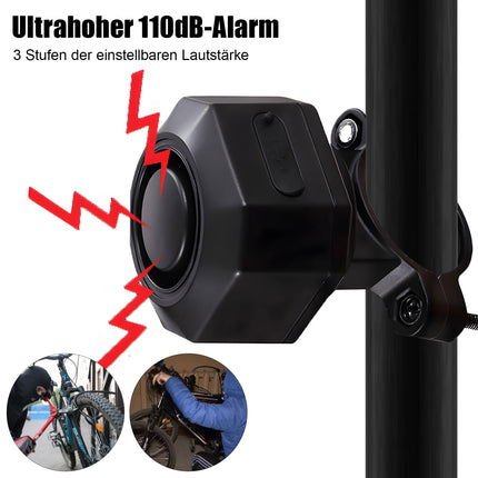 Mootorratta alarmsüsteem, vargusvastane jalgrattaalarm 110dB valju vibratsioonianduriga traadita vargusvastane sõiduki turvaalarmisüsteem puldiga jalgrattale, mootorrattale, tõukerattale, autole (01)