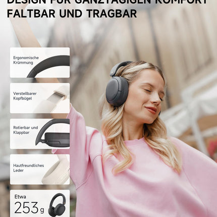 Edifier W800BT Pro hübriid-ANC kõrvaklapid, kõrglahutusega heli, 45-tunnine aku, kiirlaadimine, kokkupandavad, juhtmevabad kõrvaklapid Bluetooth 5.4 - hallid