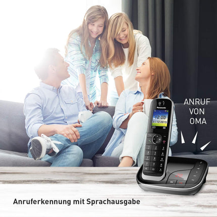 Panasonic KX-TGJ322GB peretelefon automaatvastajaga (DUO juhtmeta telefon, telefonitoru, madala kiirgusega, ärge segage, DECT baasjaam) must