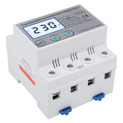 230V/400V AC reguleeritav pingekaitse STVP-932 3-faasiline LCD multifunktsionaalne iselähtestuv ülepingekaitse (80A)
