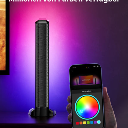 ULTIMEA 5.1-kanaliline Dolby Atmose heliriba, RGB-valgustusega heliriba kodukinole, 3D-ruumilise heli süsteem rakenduse juhtimisega, subwooferiga heliriba, reguleeritav ekvalaiser, Bluetooth 5.3, HDMI eARC, Apollo S80