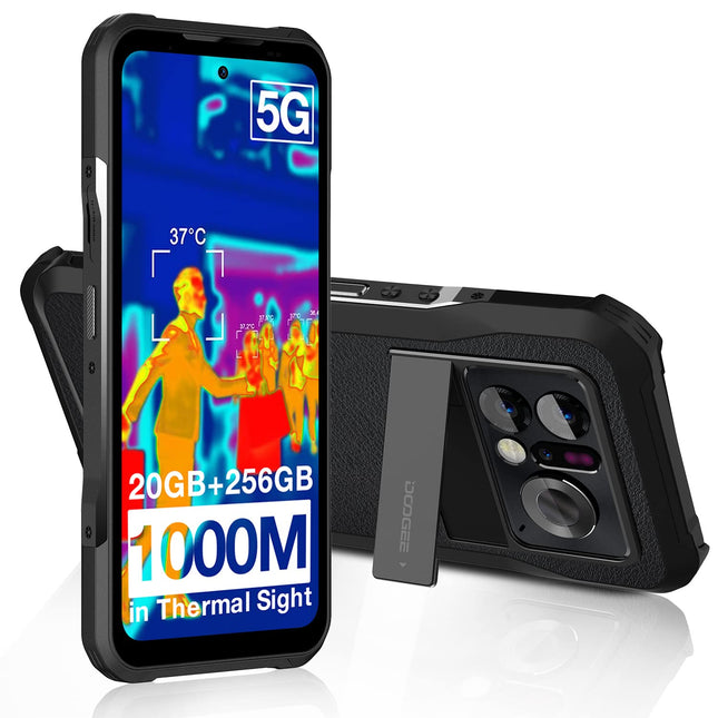 DOOGEE V20 Pro Outdoor Smartphone Without Contract 5G, 20GB RAM + 256GB ROM/2TB, Thermal Imaging Camera, 64MP+24MP Night Vision, 6.43" AMOLED FHD+ Dual SIM 5G Outdoor Smartphone Without Contract 6000mAh/33W IP68/OTG/NFC