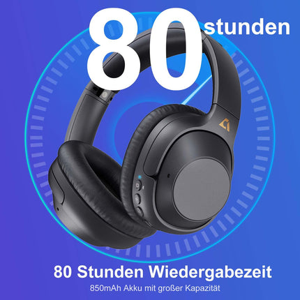 YMOO Bluetooth 5.3 hübriidkõrvaklapid aktiivse mürasummutusega lennureisideks, juhtmega ja juhtmevabad ANC-kõrvaklapid, kõrvaklapid, Bluetooth-peakomplekt mikrofoniga (must)