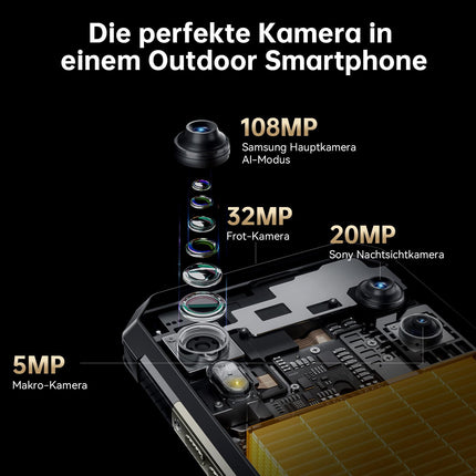 OUKITEL WP30 Pro Outdoor Mobile Phone 5G - 24+512GB Dimensity 8050 Outdoor Smartphone Without Contract, 11000mAh/120W, 108MP+20MP Night Vision, 6.78" FHD+ 120Hz Dual Display, IP68 Android 13, WiFi 6, NFC