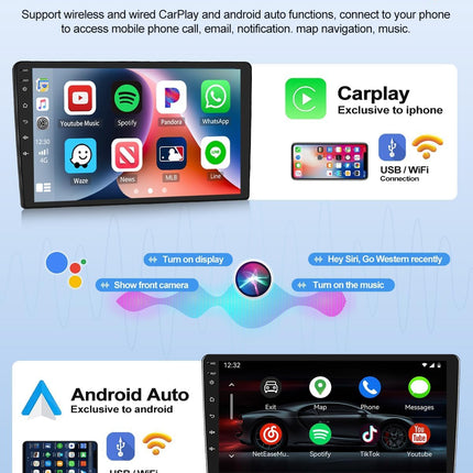 2+64GB CAMECHO Android 13 autoraadio navigatsiooniga VW Beetle'ile (2004-2010), millel on Carplay, Android Auto, kahe DIN-iga raadio, 6-tolline ekraan, Bluetooth, Mirror Link, FM/RDS, WiFi, SWC ja USB