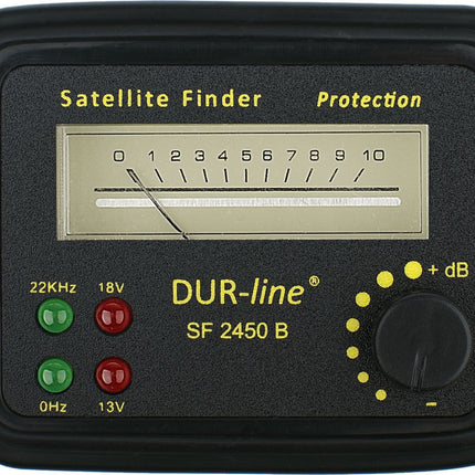 DUR-line® SF 2450 B - Satfinder - Mõõteseade kummist kaitsekattega digitaalse satelliitantenni täpseks reguleerimiseks - kõrge tundlikkus - komplektis F-kaabel ja suurepärased juhised