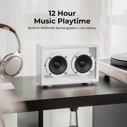 JAYINE Portable Bluetooth Speaker, 16W Minimalist Speakers, Bluetooth Wireless Loud Speakers, HD Powerful Sound and Wide Compatibility, V5.3 for Indoor and Outdoor, White