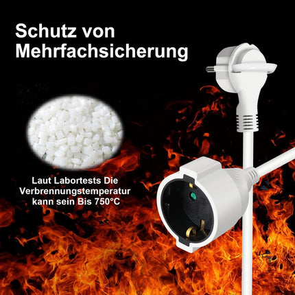 EXTRASTAR pikendusjuhe 10m lameda pistikuga, lame pikendusjuhe sisekasutuseks, lapsekaitsega pistikuga, 16A/250V, 3680W, valge