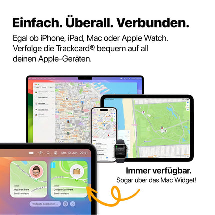 TRACKCARD® õhusildiga rahakotilaadne jälgimisseade | Laetav, nutikas ja veekindel | Ühildub Apple Find My (iOS) Bluetooth-jälgimiskaardiga rahakottide, passide ja pagasi jaoks
