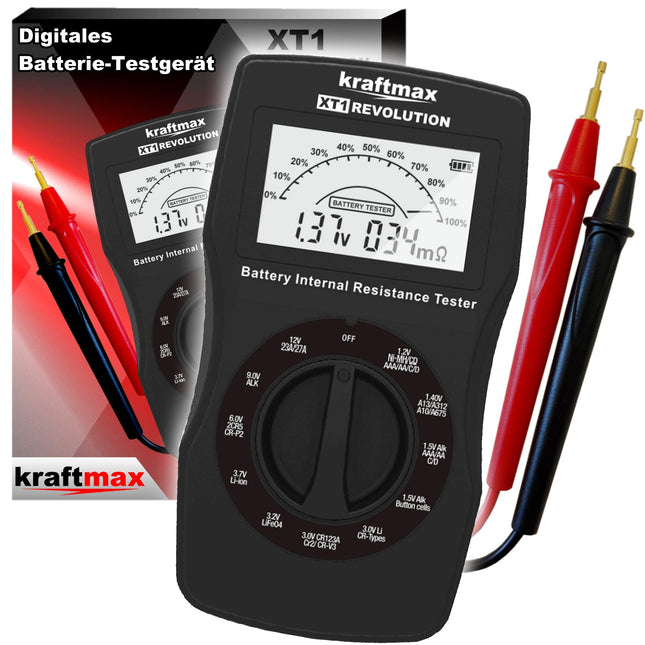 kraftmax professionaalne akutester XT1 Revolution V2 uusima põlvkonna akutester - testimisseade koos sisemise takistuse testiga