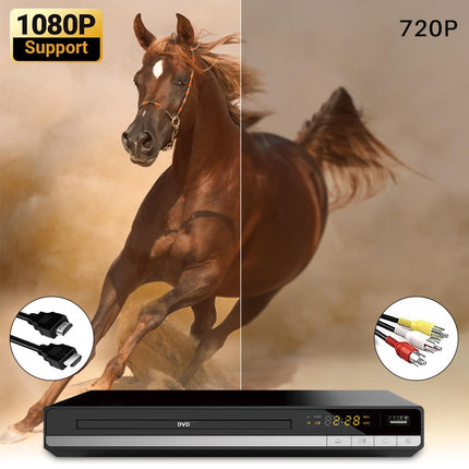 HD DVD-mängija HDMI-ühendusega, nutiteleri jaoks regioonivaba, HDMI/RCA väljundkaabel kaasas, katkestusmälu, sisseehitatud PAL/NTSC, CD-mängija koduseks kasutamiseks (mitte Blu-ray) (must)