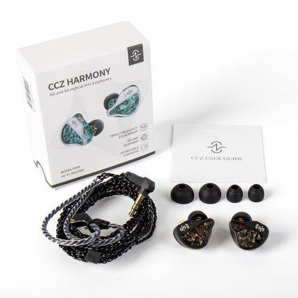 Yinyoo CCZ Harmony BC01 Pro kõrvasisesed kõrvaklapid, 1DD 1BA hübriiddraiverid HiFi kõrvaklapid kolme sagedusega tasakaalustatud juhtmega IEM stereoheli juhtmega kõrvasisesed kõrvaklapid 3,5 mm pistikuga