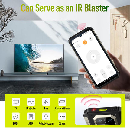Ulefone Armor 22 (16GB+128GB) Outdoor Mobile Phone Without Contract, Android 14 6.58" FHD+ 120Hz 64MP+64MP Night Vision 6600mAh 33W 4G Dual SIM 5G WIFI/OTG/NFC/GPS/IP69K Construction Site Phone (Green)